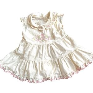 Cynthia Rowley Girls Dress‎ 18 Months Floral Bunny Sleeveless White Pink Holiday